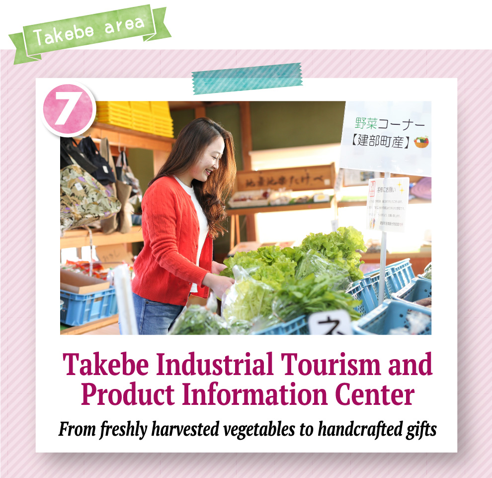 Takebe Industrial Tourism and Product Information Center From freshly harvested vegetables to handcrafted gifts